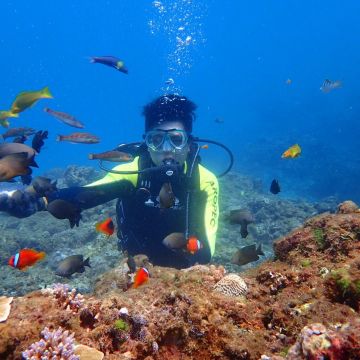 海邊浮潛位於萬里桐海灣旁，墾丁悠活渡假村旁邊，提供一個親近台灣萬里桐海底資源的一個水上活動據點，以前就聽說萬里桐是潛水浮潛勝地，不過因為更換裝備不方便，一直沒機會下水。現在就近有水上活動的據點，離海灣非常近，真的很方便下去探訪。這裡的海底資源因為沒有水上摩托車干擾，很安全也很豐富喔！
